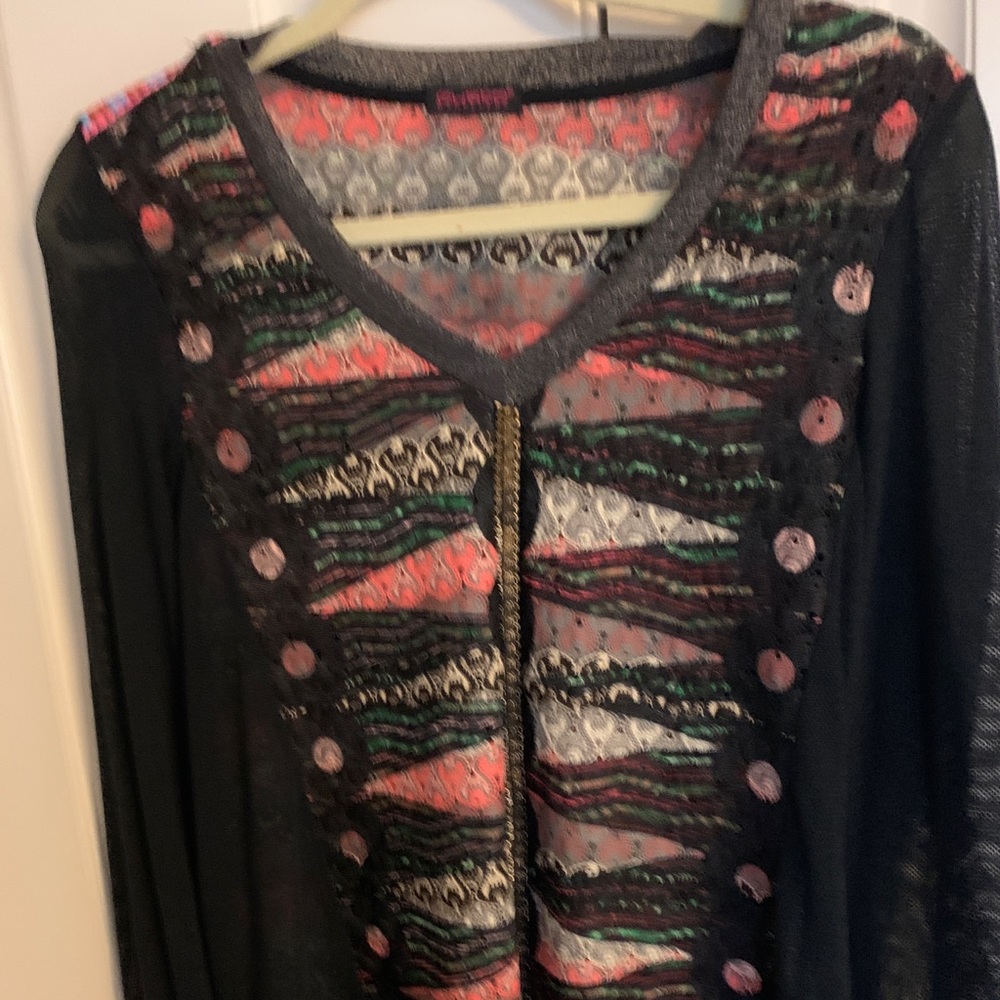 Custo lace and mesh shirt